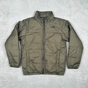 The North Face Boys Black Long Sleeve Full-Zip Puffer Jacket Size Medium 10/12